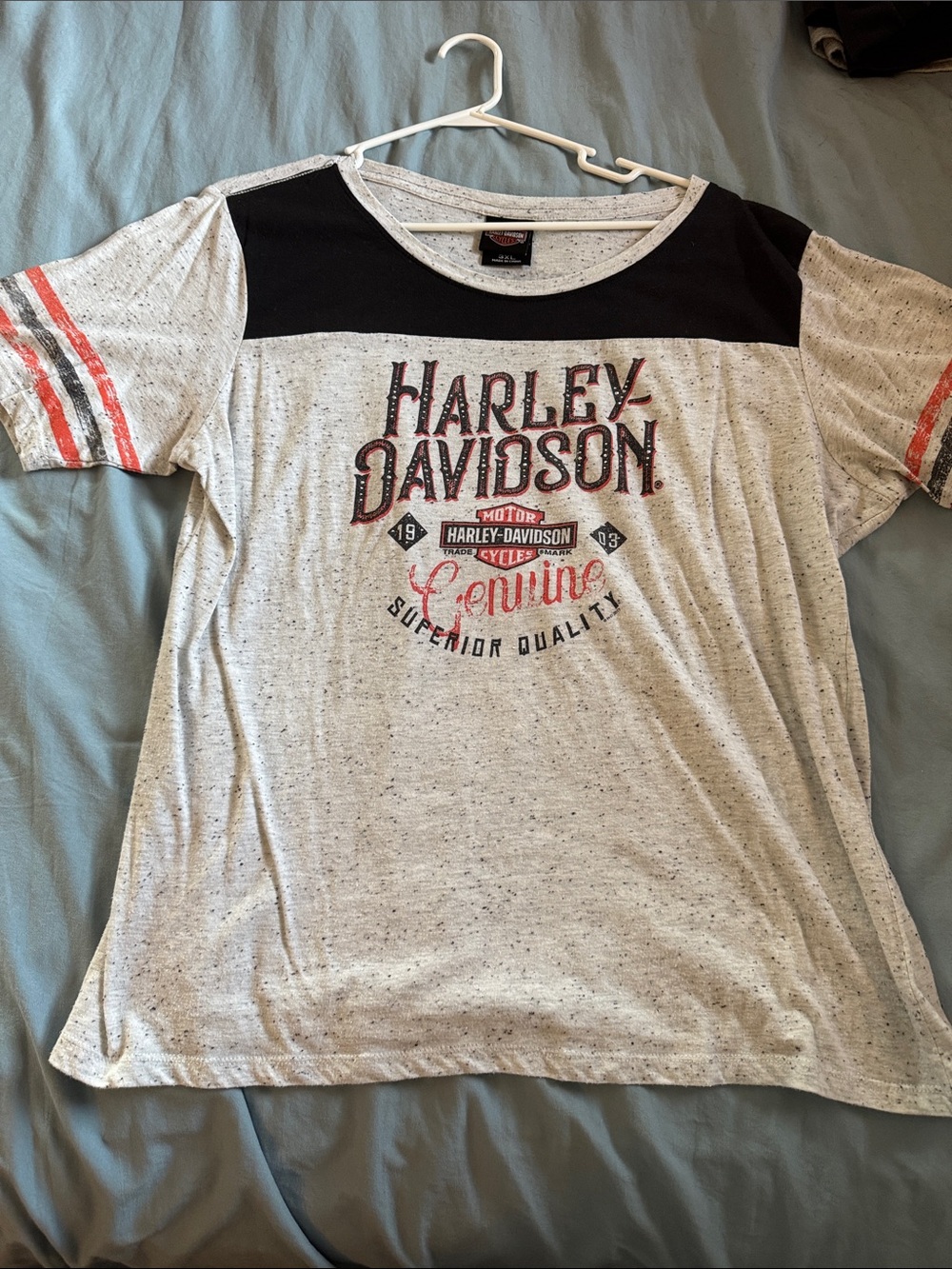 Harley-Davidson Girls' Cream & Black Logo Tee